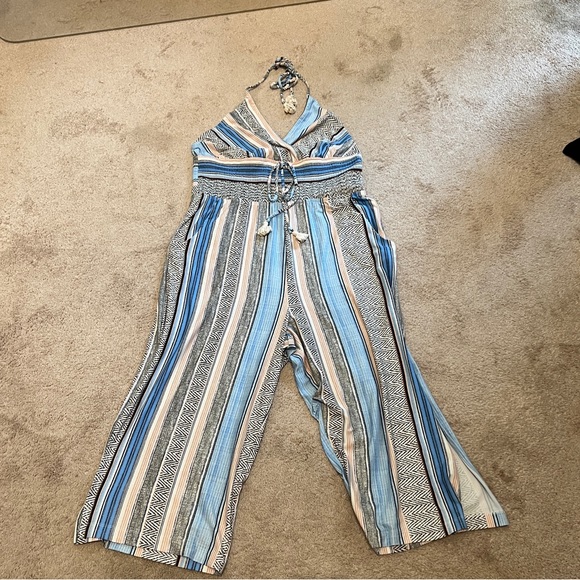 Venus Halter Tassel Striped Jumpsuit - XL (16) - Picture 2 of 13